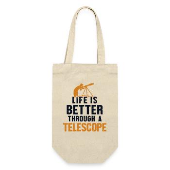 Life Is Better Through A Telescope Cosmologist - Gift Bag for Bottles - nature - Front