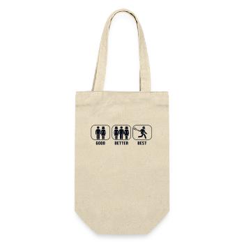 Good Better Best Lacrosse Intercrosse Lax Player - Gift Bag for Bottles - nature - Front