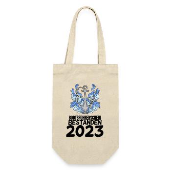 Bootsführerschein 2023 - Geschenkbeutel für Flaschen - Natur - Vorne