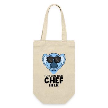 Cooler Koalabär Chef Spruch - Geschenkbeutel für Flaschen - Natur - Vorne