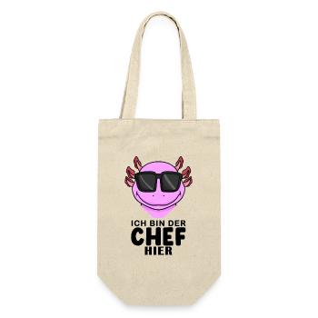 cooler Axolotl Chef Spruch - Geschenkbeutel für Flaschen - Natur - Vorne