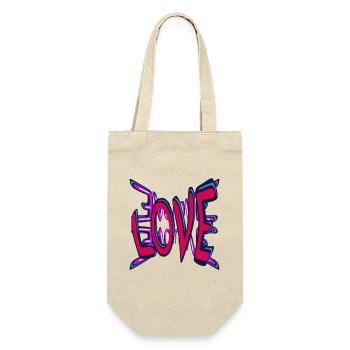 Love a symbole in red colour graffiti style - Geschenkbeutel für Flaschen - Natur - Vorne