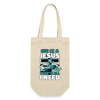 850 CC And Jesus That's All I Need Snowmobile - Geschenkbeutel für Flaschen - Natur - Vorne