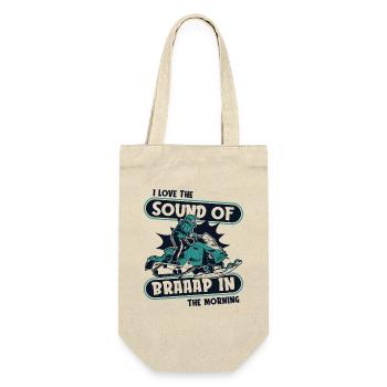 I Love The Sound Of Braap In The Morning Fahrer - Geschenkbeutel für Flaschen - Natur - Vorne
