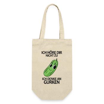 Gurke Spruch - Geschenkbeutel für Flaschen - Natur - Vorne