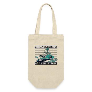 Snowmobiling And Feelin Free Snowmobile Fahrer - Geschenkbeutel für Flaschen - Natur - Vorne