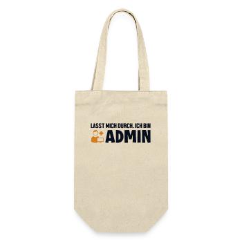 Lasst Mich Durch Ich Bin Admin Informatiker - Geschenkbeutel für Flaschen - Natur - Vorne