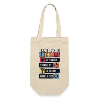 Before You Bother Me Informatiker Admin - Geschenkbeutel für Flaschen - Natur - Vorne