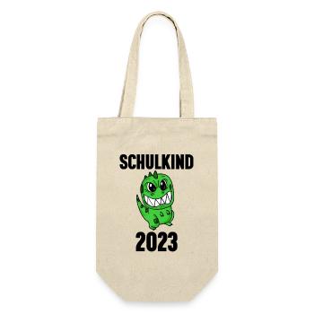 Schuldkind Einschulung 2023 - Geschenkbeutel für Flaschen - Natur - Vorne