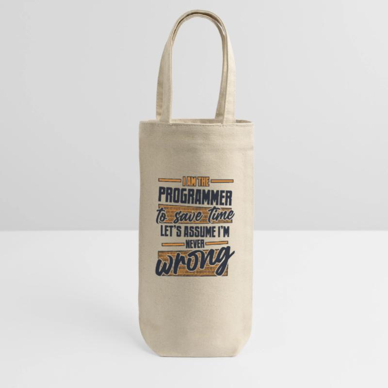 Programmer Let's Assume I'm Never Wrong Coder Geschenkbeutel für Flaschen