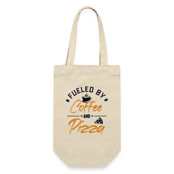 Fueled by Coffee and Pizza Pizzablech Pizzaofen - Geschenkbeutel für Flaschen - Natur - Vorne