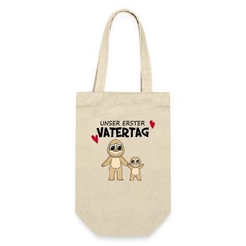 Vatertag - erster Vatertag Geschenk - Geschenkbeutel für Flaschen - Natur - Vorne