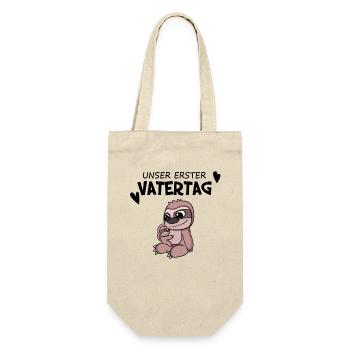 Vatertag - erster Vatertag Geschenk - Geschenkbeutel für Flaschen - Natur - Vorne