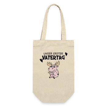 Vatertag - erster Vatertag Geschenk - Geschenkbeutel für Flaschen - Natur - Vorne