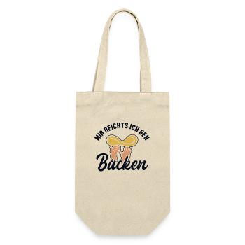Mir reichts ich geh Pizza backen Pizzaofen Pizza - Geschenkbeutel für Flaschen - Natur - Vorne