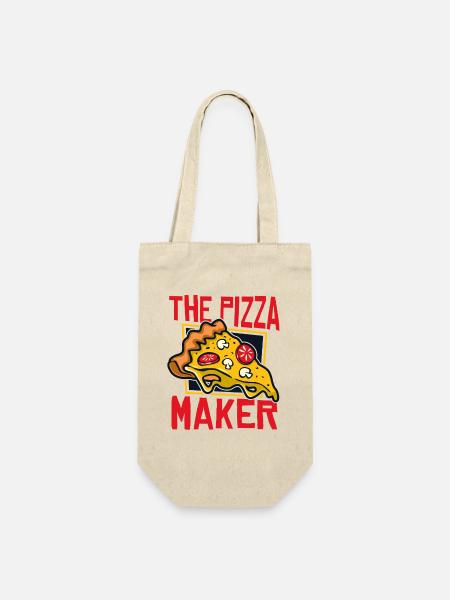 The Pizza Maker Pizza Pizzablech Pizzaofen - Geschenkbeutel für Flaschen - Natur