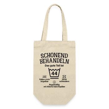 44. Geburtstag Schonend Behandeln 44 Teil Ist 44 - Geschenkbeutel für Flaschen - Natur - Vorne