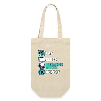 Eat Sleep Restore Teeth Repeat Dentallabor - Geschenkbeutel für Flaschen - Natur - Vorne