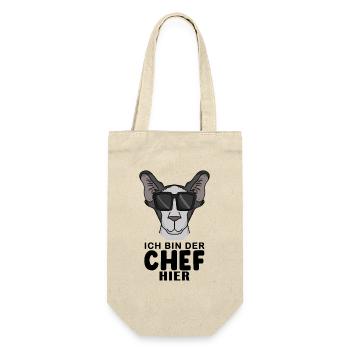 coole Katze - Orientalisch Kurzhaar Katze - Chef - Geschenkbeutel für Flaschen - Natur - Vorne