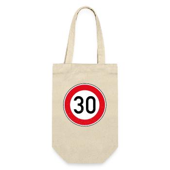 30th Birthday Sign Speed Limit Gift Tempo 30 - Gift Bag for Bottles - nature - Front