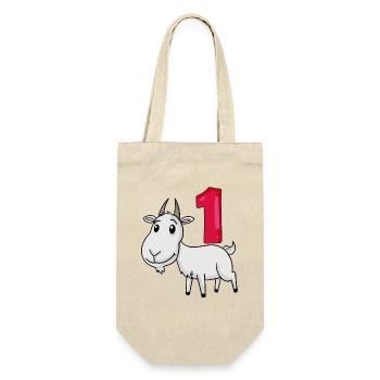 1 year old - school enrollment - goat motif - Gift Bag for Bottles - nature - Front