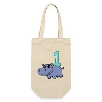 1 year old - school enrollment - hippopotamus motif - Gift Bag for Bottles - nature - Front