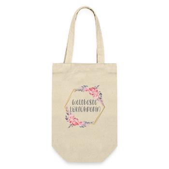 Weltbeste Lokführerin Zug Beruf Geschenk - Geschenkbeutel für Flaschen - Natur - Vorne