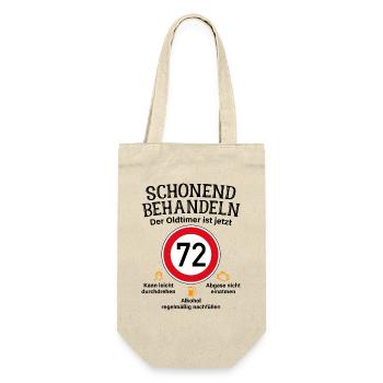 72. Geburtstag Schonend Behandeln Oldtimer Ist 72 - Geschenkbeutel für Flaschen - Natur - Vorne
