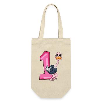 1 Birthday 1 Year Old with Animal Motif - One - Gift Bag for Bottles - nature - Front