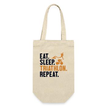 Eat Sleep Triathlon Repeat Triathlet Training - Geschenkbeutel für Flaschen - Natur - Vorne