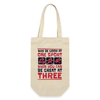 Why Be Good At One Sport Triathlete Training Pro - Gift Bag for Bottles - nature - Front