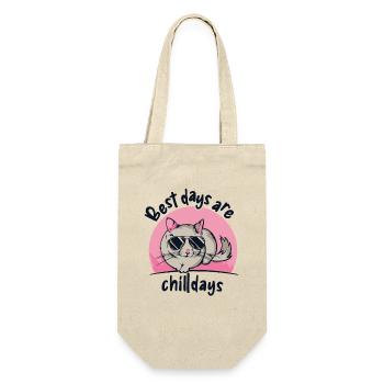 Best Days Are Chilldays Longtail Longhair - Gift Bag for Bottles - nature - Front