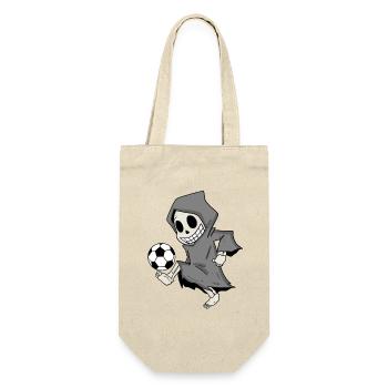 Sensenmann spielt Fußball - Geschenkbeutel für Flaschen - Natur - Vorne