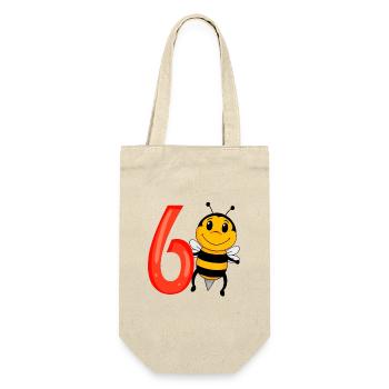 6 Birthday 6 years old with animal motif - six - Gift Bag for Bottles - nature - Front