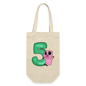 5 Birthday 5 years old with animal motif - five - Gift Bag for Bottles - nature - Front