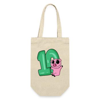 10 birthday 10 years old with animal motif - ten - Gift Bag for Bottles - nature - Front
