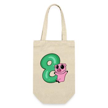 8 Birthday 8 years old with animal motif - eight - Gift Bag for Bottles - nature - Front