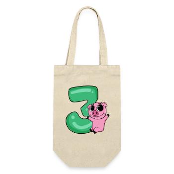 3 birthday 3 years old with animal motif - three - Gift Bag for Bottles - nature - Front