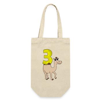 3 birthday 3 years old with animal motif - three - Gift Bag for Bottles - nature - Front