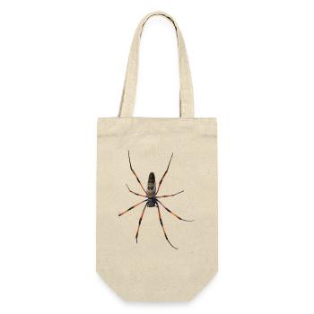 Spinne Nephila in Polygon Design - Geschenkbeutel für Flaschen - Natur - Vorne