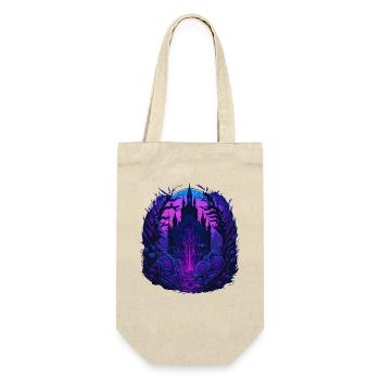 Neon Rosen Schloss Vaporwave - Geschenkbeutel für Flaschen - Natur - Vorne
