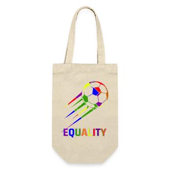 Fußball Regenbogen WM Equality - Geschenkbeutel für Flaschen - Natur - Vorne
