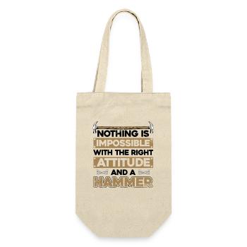Nothing Is Impossible With A Hammer Carpenter - Gift Bag for Bottles - nature - Front