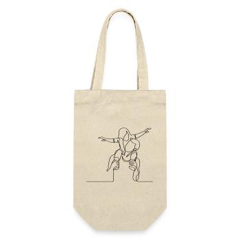 Passendes Vater-Tochter T-Shirt – Familienlook, Ge - Geschenkbeutel für Flaschen - Natur - Vorne