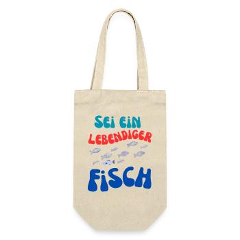 Sei Ein Lebendiger Fisch - Geschenkbeutel für Flaschen - Natur - Vorne