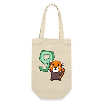9. Geburtstag Motiv Roter Panda - neun Jahre alt - Geschenkbeutel für Flaschen - Natur - Vorne