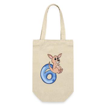 6th birthday motif kangaroo - six years - Gift Bag for Bottles - nature - Front