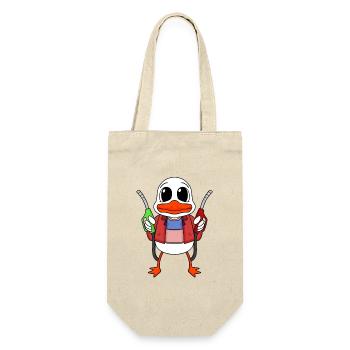 Gas station attendant Duck gas station - Gift Bag for Bottles - nature - Front