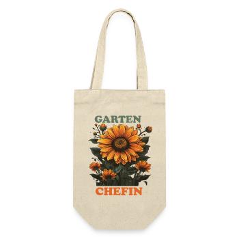 Garten Chefin - Geschenkbeutel für Flaschen - Natur - Vorne