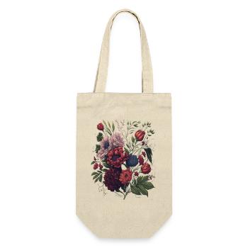 Vintage Blumen Bouquet Floral Art - Gift Bag for Bottles - nature - Front